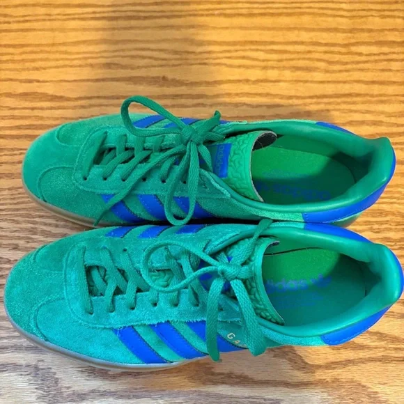Adidas Platform Gazelles Green and Blue - Picture 3 of 3